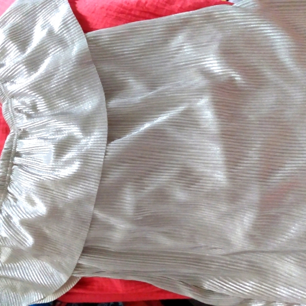 a.n.a Silver Metallic Flutter Sleeveless Top